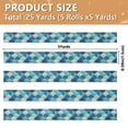 thumbnail image 3 of 5 Rolls Christmas Ribbon 1.5 inch Wide Decorative Ribbon for Gift Wrapping and Holiday Decorations Blue Fan-shaped Shapes, 3 of 7