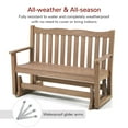 thumbnail image 3 of Patio Glider Loveseat Chair, 2 Person Outdoor Bench with 800 lbs Weight Capacity, All-Weather HIPS Patio Chair Swing Rocking Bench for Garden, Backyard, Porch, Brown, 3 of 8
