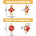 thumbnail image 2 of 16pcs 8 styles Transparent Glass Connector Charms with Light golden Tone Brass Findings Faceted Rhombus & Flat Round Mixed color 11~12x7~7.5x4~5mm Hole: 1~1.2mm Side Length: 5mm 2pcs/style, 2 of 5