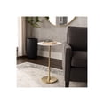 thumbnail image 3 of Glam End Table, Side Table, or Small Night Stand for Home Decor - Bold Metal Table with Luxurious Round Marble Top Ideal for Office, Bedroom, or Living Room - Sturdy Table for Small Spaces - 24" Gold, 3 of 16