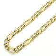 thumbnail image 2 of 14K Yellow Gold Chain 4mm Concaved White Pave Figaro Chain Necklace (16, 18, 20, 22, 24 Inches), 2 of 3