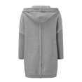 thumbnail image 6 of Lovskoo 2024 Long Cardigans for Women Trendy Long Sleeve Solid Color Medium Long Large Sweater Knitted Hooded Cardigan Coat Gray, 6 of 7