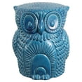 thumbnail image 2 of JONATHAN Y Millie 17.5" Classic Vintage Ceramic Indoor/Outdoor Owl Garden Stool, Blue Cracks, 2 of 6