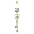 thumbnail image 2 of Ribbon Dangle Belly Button Ring 14g Surgical Steel Body Jewelry, 2 of 4