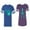 Men Royal / Women Purple, variant on Captain First Mate Unisex Couple Matching Cotton Jersey style T-Shirt Contrasting stripes on sleeves (Men Royal / Women Black) (Men S / Women S)