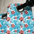 thumbnail image 3 of Ambesonne Luau Grommet Curtain, Island Vegetation Leaves, 50" x 96", Sky Blue and Vermilion, 3 of 6