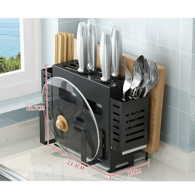 1pc Stainless Steel Knife Holder and Cutting Board Rack - Organize