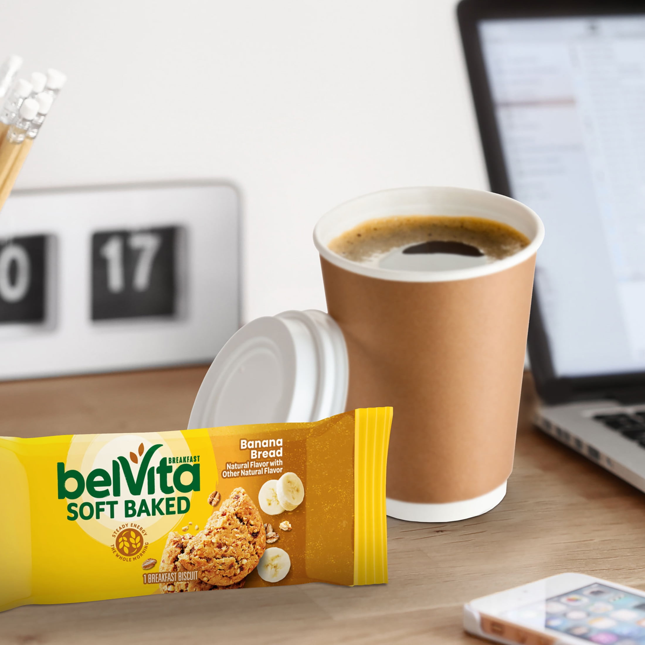belVita Soft Baked Breakfast Bars, Banana Bread, 5 Packs (1 Biscuit Per Pack)