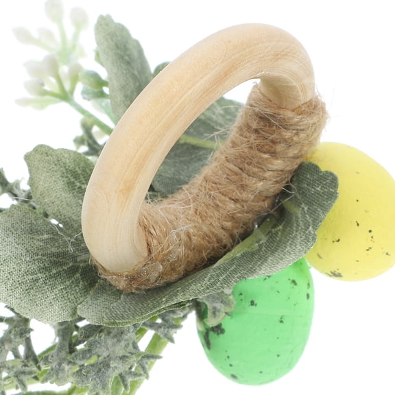 FUEENIRVA 4Pcs Fancy Napkin Rings Hemp Rope Napkin Holder for Easter Dinner Multi Color