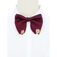 thumbnail image 4 of Men's Ribbon Leaf Pendant Pre-tied Bow Ties Necktie  Collar Fashion for School Uniform Wedding One Size Wine Red, 4 of 5
