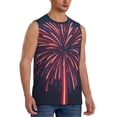 thumbnail image 2 of Fotbe Fireworks3 Men's Camiseta sin Mangas Estampada para Hombres, Playera Casual para Gimnasio, Entrenamiento, Playa-Large, 2 of 7