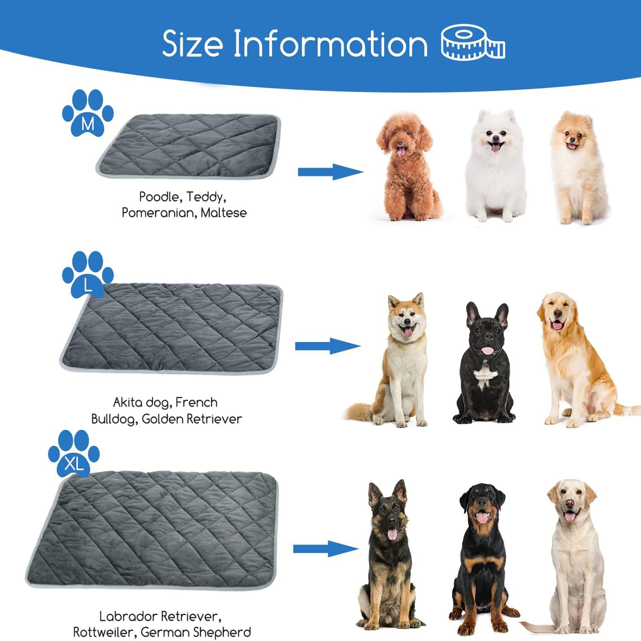 Washable Soft Dog Crate Mat with Anti-Slip Bottom, Durable Pet Bed Pad for Cages & Home - Multiple Sizes & Colors