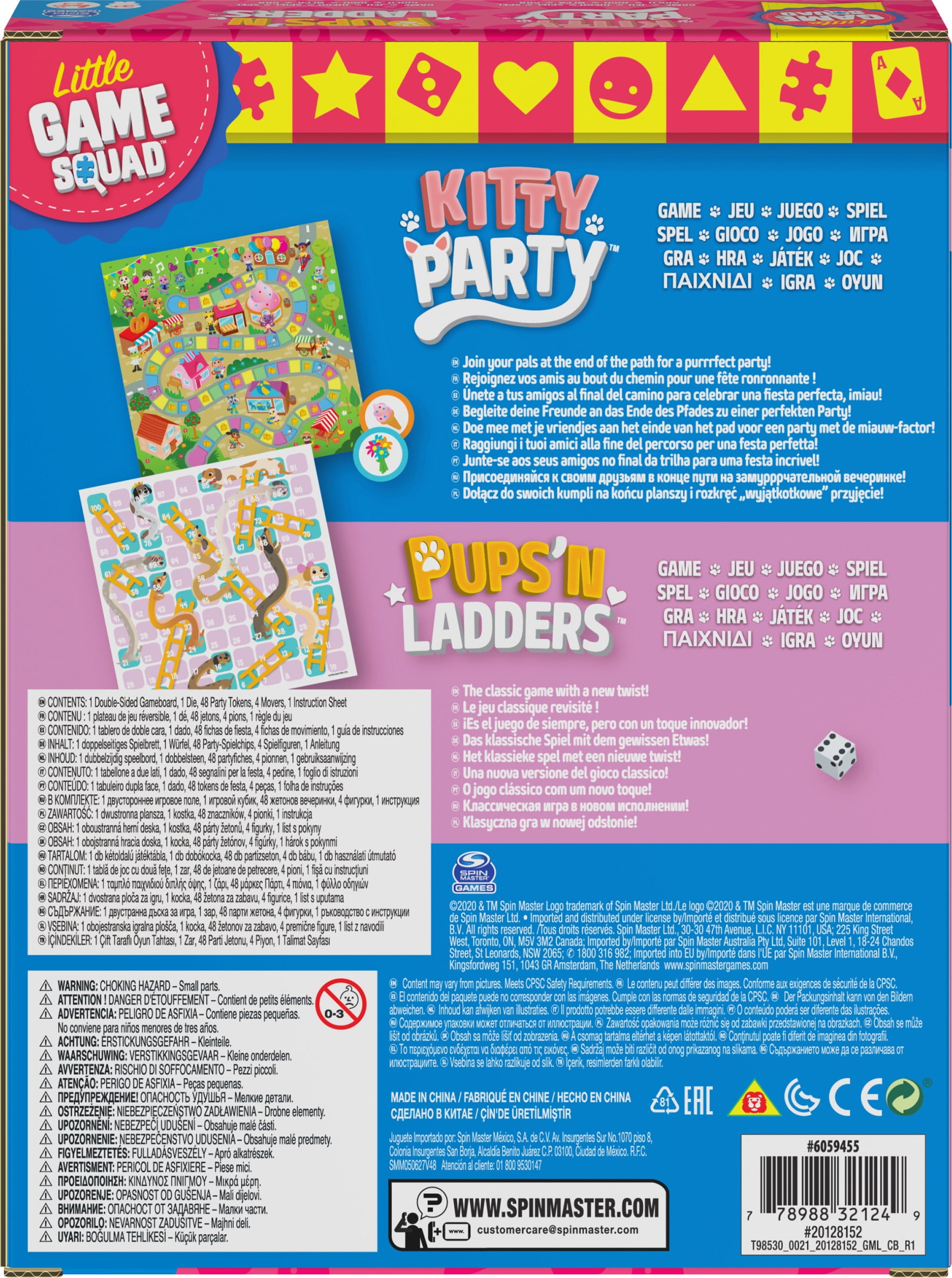 Kitty Party and Pups 'n Ladders Board Games, for Families and Kids