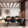 thumbnail image 2 of Modern Brushed Nickel Kitchen Island Lighting, Clear Seeded Glass Linear Chandelier, 3 Lights Pendant Light Fixture for Kitchen Island Dining Room, 2 of 8