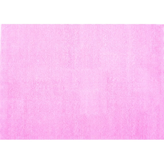 Ahgly Company Indoor Rectangle Solid Pink Modern Area Rugs, 2' x 4'