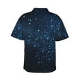 thumbnail image 3 of Daiia Blue Glitter Retro Hawaiian Shirt for Men Gentle Cotton Regular Short Sleeve Casual-Small, 3 of 9