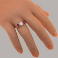 thumbnail image 6 of LBG British Made 10k Rose Gold ring with Natural Opal & Ruby Womens Anniversary Ring - 33 size options - Size 11.25, 6 of 7