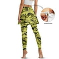 thumbnail image 3 of SCRAWLGOD Camouflage Green Black Pickleball Skirt with Leggings for Women Comfortable Elastic Athletic Tights Non See-Through Sports Skirted Yoga Leggings Fashion Outfits, L, 3 of 7