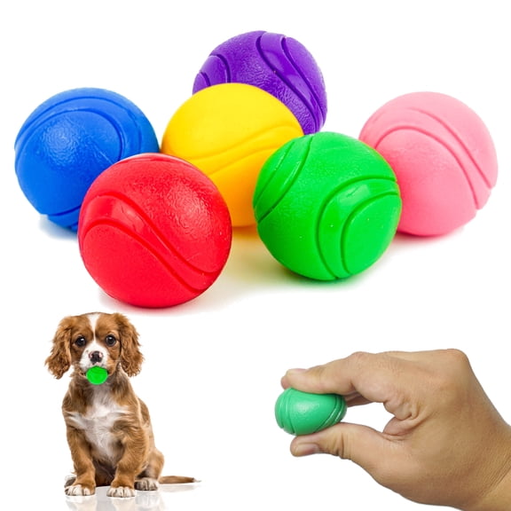 Petite Paws Squeaky SuperFetch Dog Balls for Small Dogs — 1.5-Inch, 6-Pack — Teeth-Friendly Fetch Toy