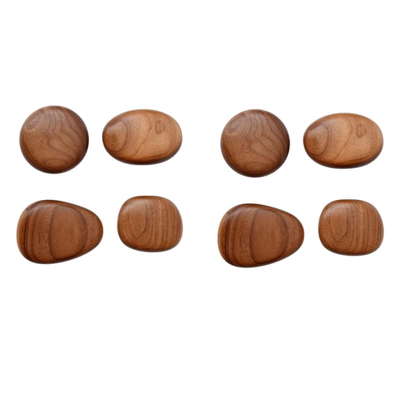 Fancyes 8Pcs Wall Mounted Wood Hooks Modern Art Wood Coat Hooks for Hat Scarf
