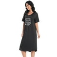 thumbnail image 4 of FEREMO Nightgowns for Women V Neck Short Sleeve Sleepshirt Printed Soft Sleepwear, 4 of 6