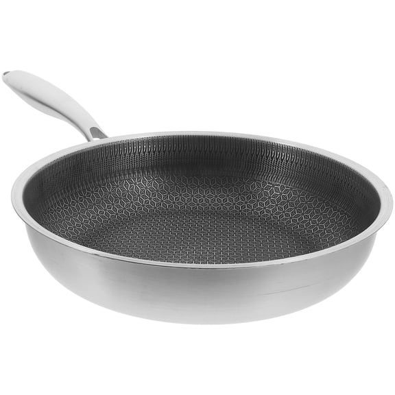 WRITWAA Stainless Steel Honeycomb Wok Pan Non Stick Easy to Clean for Kitchen