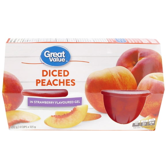 Pêches tranchées en gel Great Value 4 x 123 g