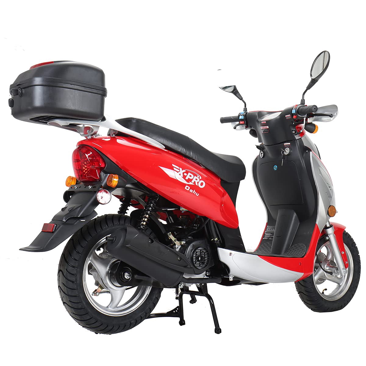 X-Pro Oahu 50cc Moped with 10" Aluminum Wheels, Rear Trunk! Electric/Kick Start! Large Headlight!