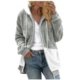thumbnail image 2 of Patlollav Womens Fashion Zipper Long Sleeve Hooded Coats, 2 of 7