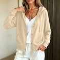 thumbnail image 5 of Aboser Button Down Hoodies for Women Casual Long Sleeve Jackets Drawstring Y2k Sweatshirt Coats Comfort Soft Loose Fit Hoodie Jacket with Pockets, 5 of 8