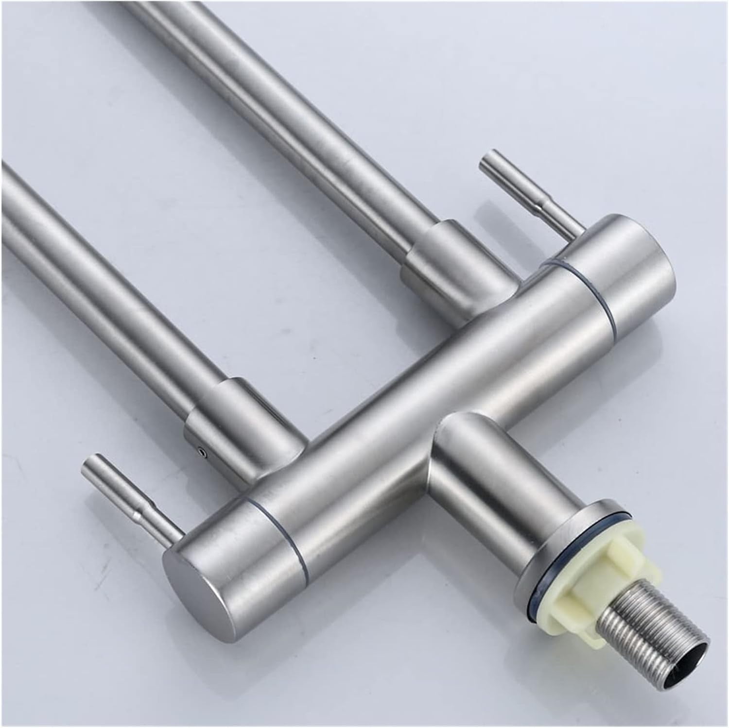 304 Stainless Steel Kitchen Single Cold Water Double Pipe Double Outlet Faucet Sink Sink Sink Double Handle Double Switch Faucet