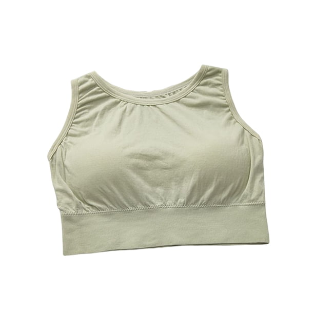 Sonducket Camiseta sin mangas elástica transpirable para el pecho, carpeta de cuello redondo, carpetas de pecho seco para mujer, para correr, Prendas para la parte del cuerpo Verde