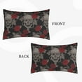 thumbnail image 4 of Balery Skull And Red Roses Pillow Covers,Bed Pilowcases,Reversible Plush Throw Pillow Covers End Pillow Encasement,Pillow Case -, 4 of 9