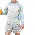 thumbnail image 4 of Toddler Boy Outfits Graphic Print Crew Neck Long Sleeve Quick Dry Swimsuit And Trunks 2 Piece Baby Boys' Clothing Sets Size 8-9 Years, 4 of 4