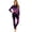 Women, variant on HTHLVMD Gradient Print Pajamas, Family Matching Set, Halloween Purple Haunted House Black Cat Gradient Family Matching Pajamas, Long Sleeve Crew Neck 2 Piece Home Loungewear, S