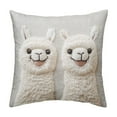 thumbnail image 2 of Lekihaqq 3D Alpaca Pillow Cover Plush Animal Print Cushion Case Soft Short Pile Faux Embroidery Style Home Decor Throw Pillowcase Cozy Bedroom Accent, 2 of 6