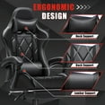 thumbnail image 3 of Homall Gaming Chair with Footrest Massage Office Chair Computer Racing Chair High Back PU Leather Chair, Black, 3 of 7