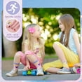 thumbnail image 4 of Bocaoying 5 Pairs Girls Crew Athletic Socks, Funny Kids Cotton Socks, Retro Stripes Hearts Mid-Calf Socks, Breathable Soft Socks for Outdoor Sports (Suitable for Girls Aged 9-12), 4 of 7