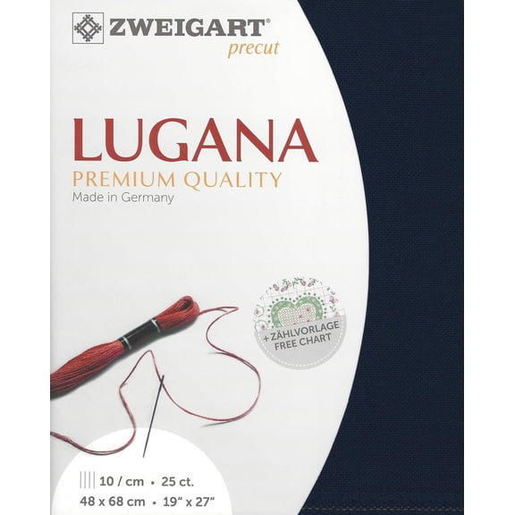 Precut Zweigart Lugana 25 count Navy Blue 3835/589
