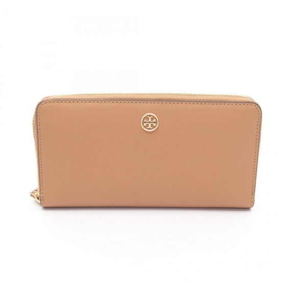 Pre-Owned Tory Burch Robinson Round Long Wallet, Leather, Women's, Brown, 45254 (Good)