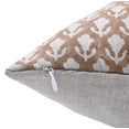 thumbnail image 5 of Fabdivine Block Print Throw Pillow Cover, 14x14 Inch Pure Linen Vintage Cushion Cover, Floral Print Boho Design Brown Pillow Cover for Sofa and Couch, 5 of 5