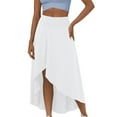 thumbnail image 2 of AZZAKVG Women'S Solid Color High Waist And Low Ruffles Two In One Quick Drying Casual Irregular Drape Mid Length Skirt, 2 of 7