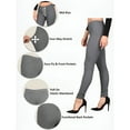 thumbnail image 4 of Lildy Women's Denim Jeggings, Stretchable Cotton Blend, Wine, Small-Medium, 4 of 6