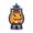 B003- Clear (Pumpkin Jack-O'-Lantern, Wavy Face), variant on Light Up Halloween Decorations, Halloween Pumpkin Decor, Indoor Halloween Night Light, Pumpkin Lantern, 5X3 Inch Portable Handheld Design, Features Classic Triangle Facial Cutouts