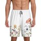 thumbnail image 1 of Balery Watercolor Floral Pantalones cortos de pijama de punto de algodón para hombre con cinturilla y bolsillos-4X-Large, 1 of 6