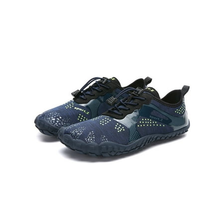 

Ymiytan Womens Mens Aqua Socks Breathable Beach Shoe Barefoot Water Shoes Exercise Flats Comfort Quick Dry Sneakers Dark Blue 10.5