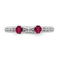 thumbnail image 4 of 925 Sterling Silver Stackable Expressions Created Ruby Two Stone Ring Size: 10; for Adults and Teens; for Women and Men, 4 of 5