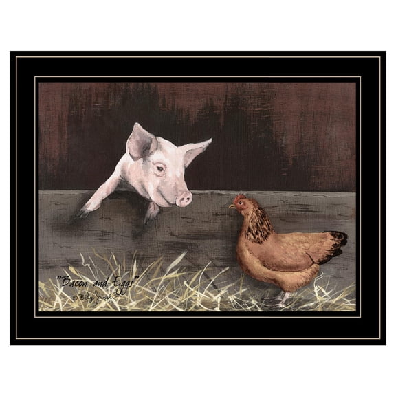 TrendyDecor4U Bacon And Eggs By Billy Jacobs Framed Print BJ138-704G