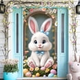 thumbnail image 2 of Décorations de Porte de Pâques Lapin Polyester Housse de Rideau de Porte 180X90Cm 1 Pce pour Porte d'Entrée Intérieur Extérieur Fête des Fêtes, 2 of 7
