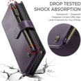 thumbnail image 7 of for iPhone 14 Pro Max Wallet Case, Phone Case for iPhone 14 Pro Max Case with Card Holder for Women Men, Durable Case for iPhone 14 Pro Max with Kickstand Strap Zipper, Purple, 7 of 7